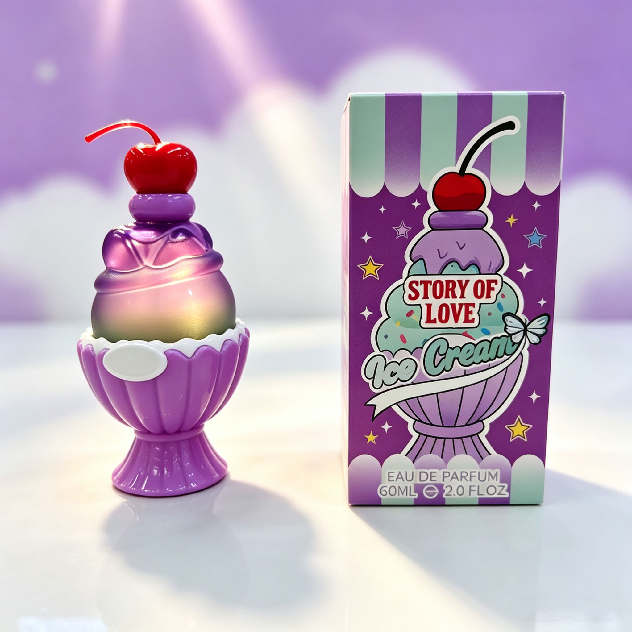 Perfume Floral Fragrance - Schattig ijsvormig Eau De Parfum 60ml,